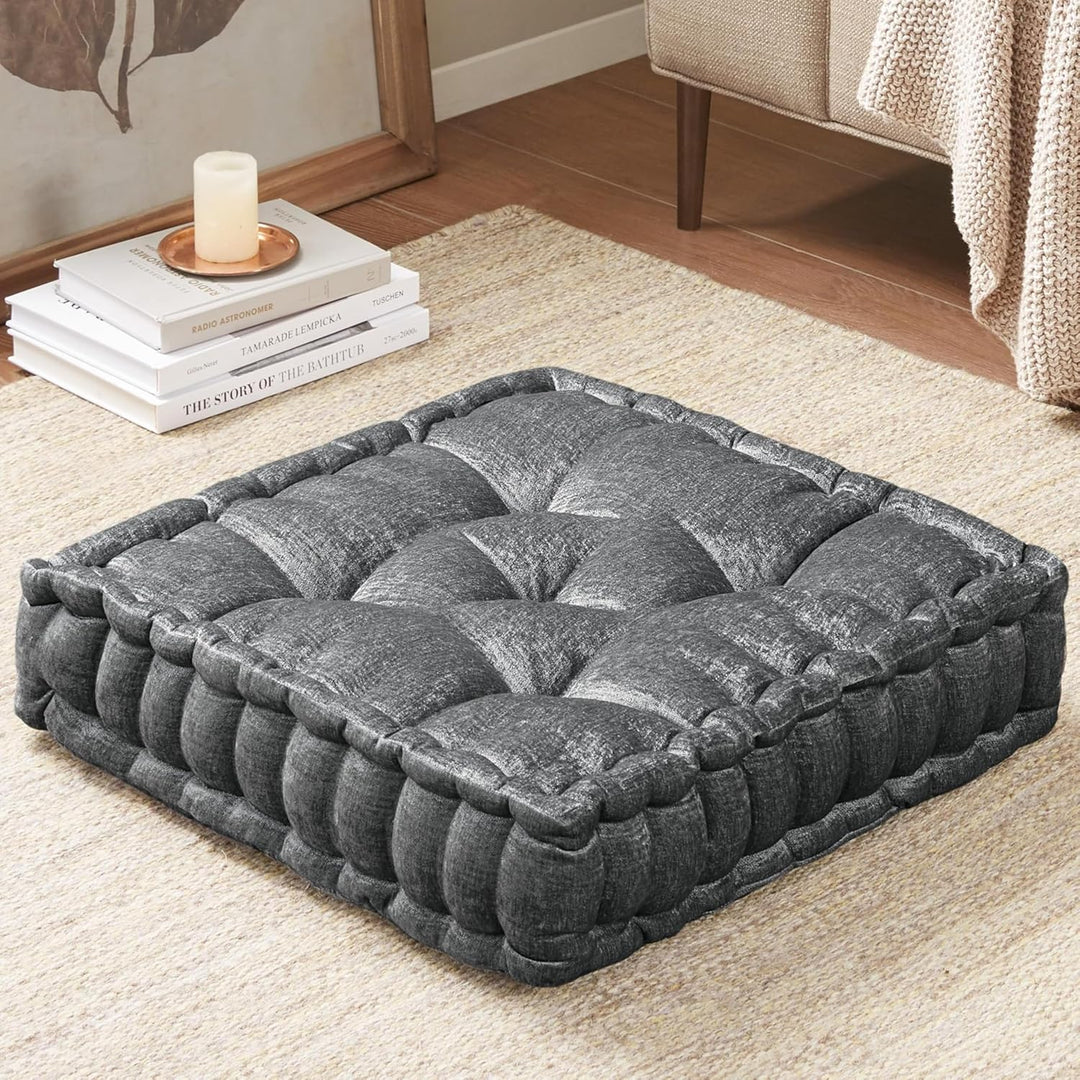 ZenComfort - Luxe Chenille Meditasjonspute for Gulvet Luvikno