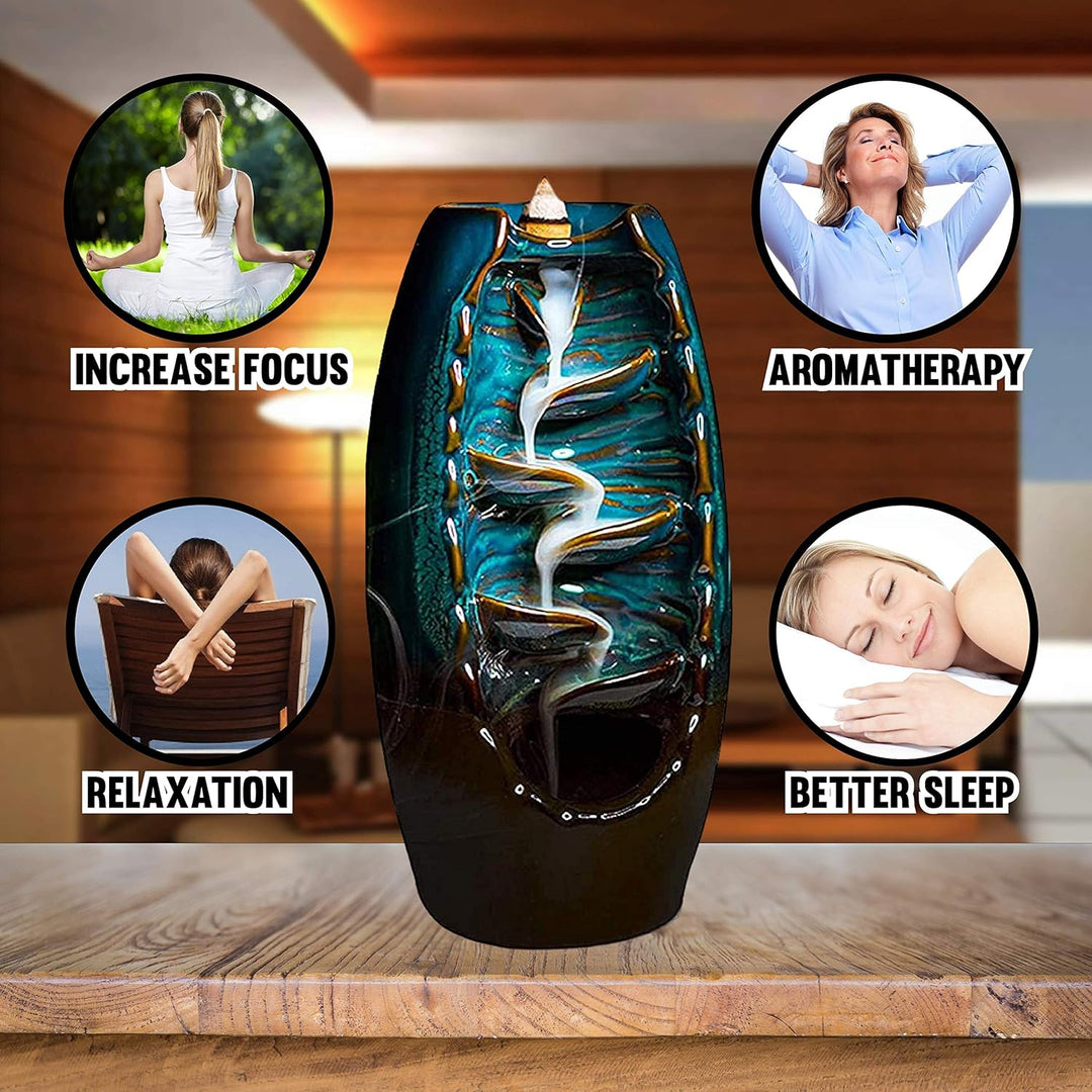 Mountain Incense Holder + GRATIS 7 Autentiske Kegler av Naturlige Dufter Luvikno