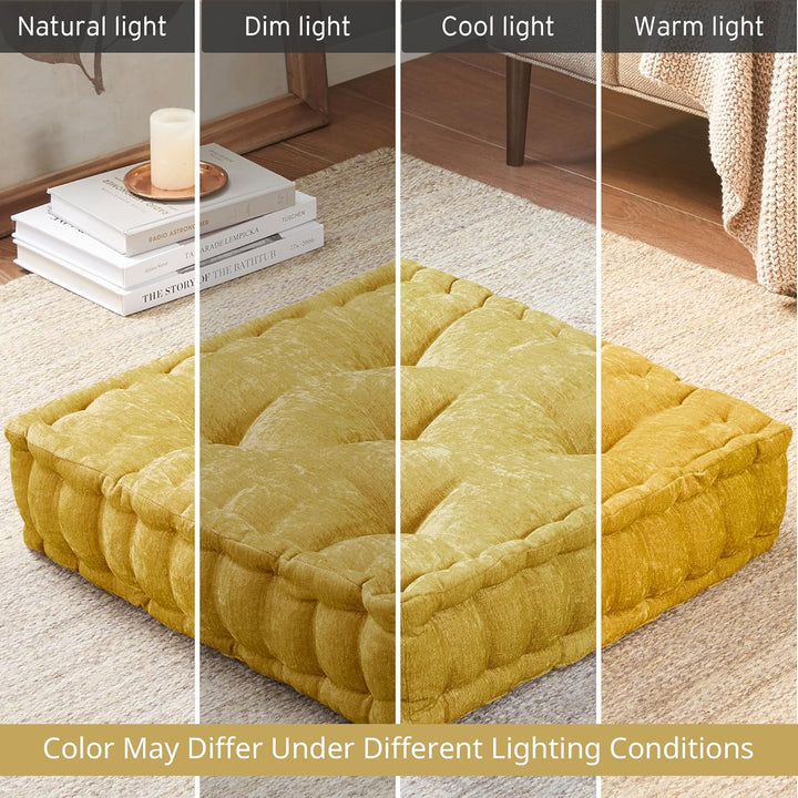 ZenComfort - Luxe Chenille Meditasjonspute for Gulvet Luvikno