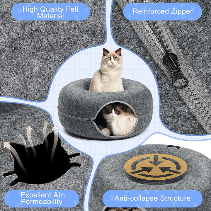 Purrfect Den - Luksus Katte Tunnel med Soveplass Luvikno