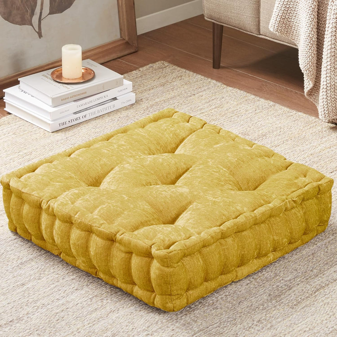 ZenComfort - Luxe Chenille Meditasjonspute for Gulvet Luvikno