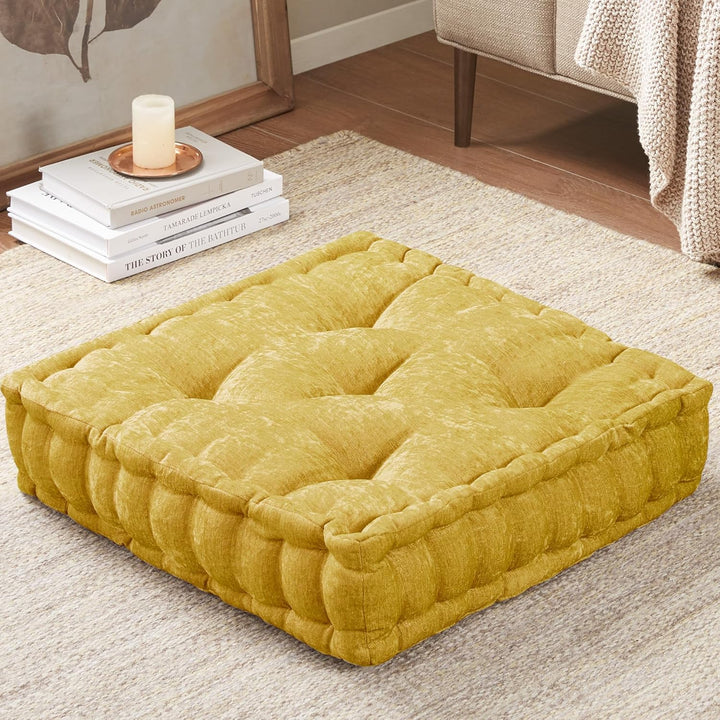 ZenComfort - Luxe Chenille Meditasjonspute for Gulvet Luvikno