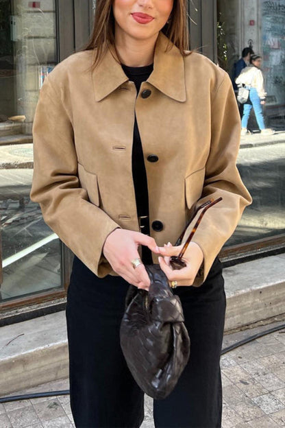 Luvik | Napitasku Tekonahka Crop Takki