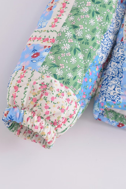 Luvik | Kohopanta Pitkähihaiset Kukka-kuvioitu Puuvillatakki