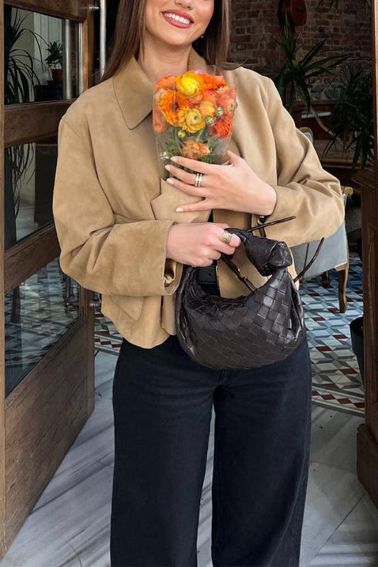 Luvik | Napitasku Tekonahka Crop Takki