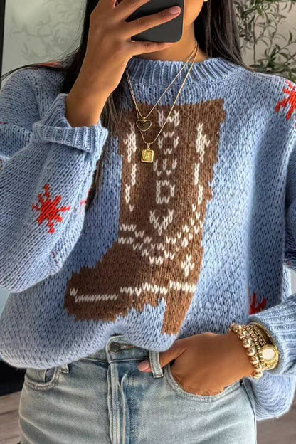 Luvik | Joulusukkahousut Pyöreäkauluksinen Pitkähihainen neule