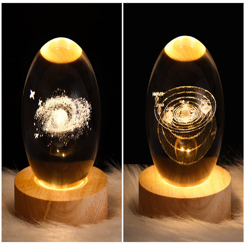 3D Galaxy Crystal Ball LED Nattlys | Luvikno