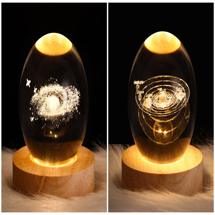 3D Galaxy Crystal Ball LED Nattlys | Luvikno
