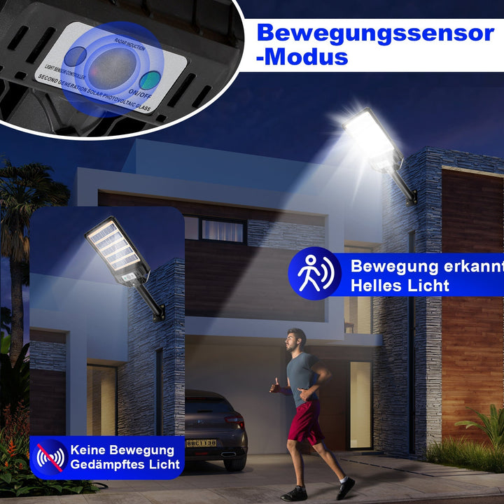 Solcellelampe gatebelysning med bevegelsessensor 300W/400W | Luvikno