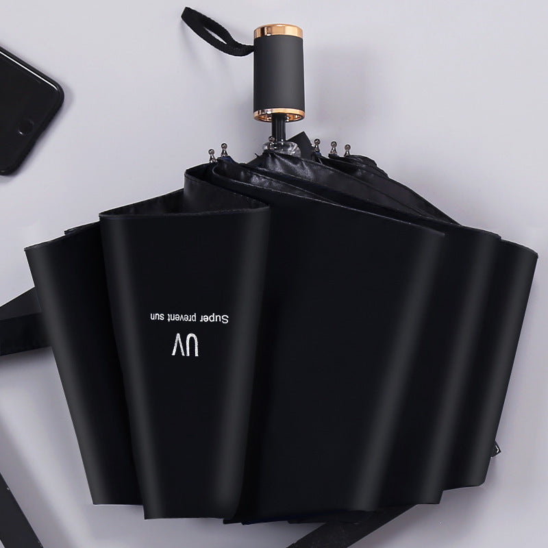 Damen UV-Schutz Falt-Regenschirm mit Automatikfunktion Luvikno