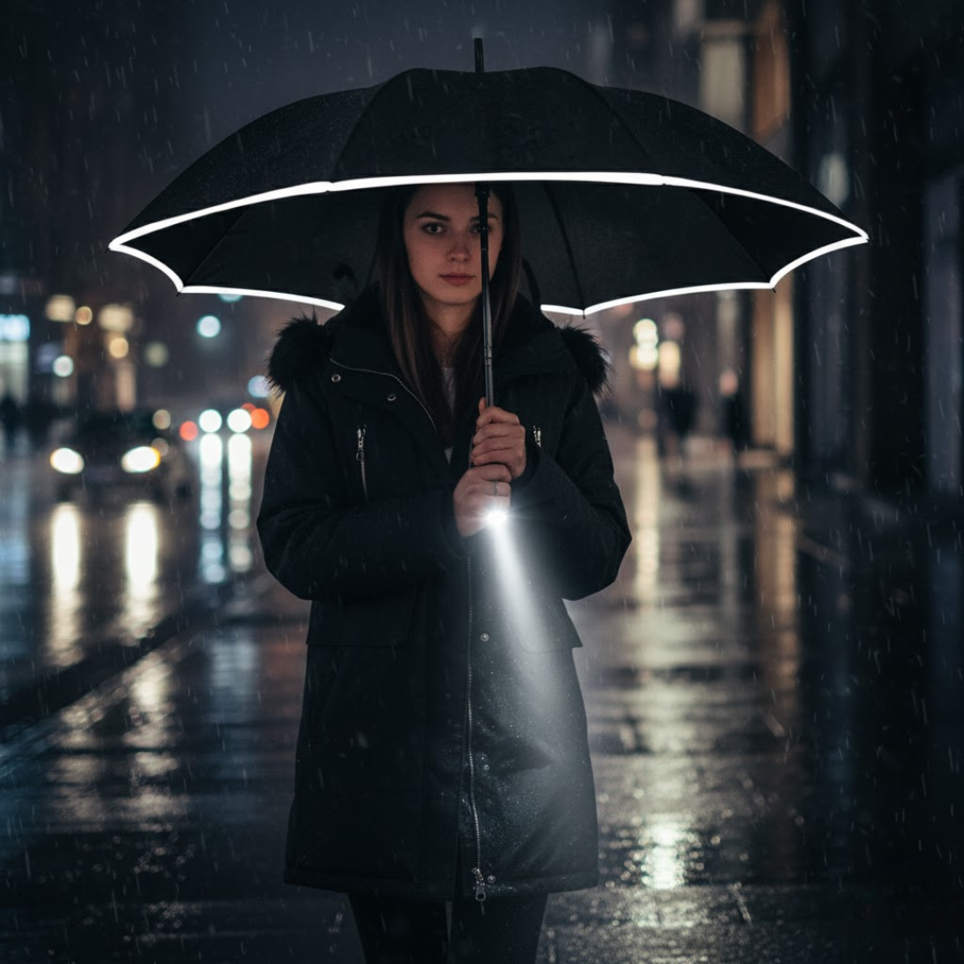 StormShield LED Paraply med Automatisk | Luvikno