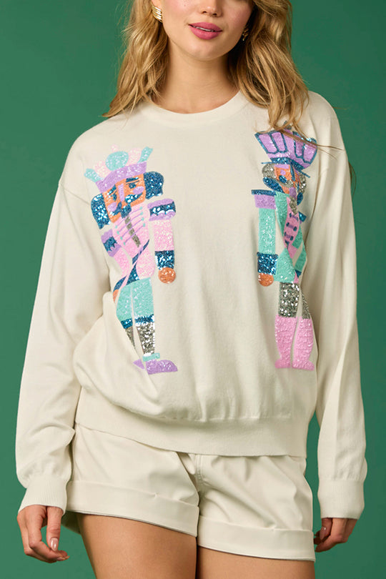 Luvik | JuleSoldat Glitrende Mote Løs Sweatshirt