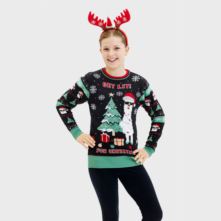Luvik | Get Lit Llama Julegenser - Damer
