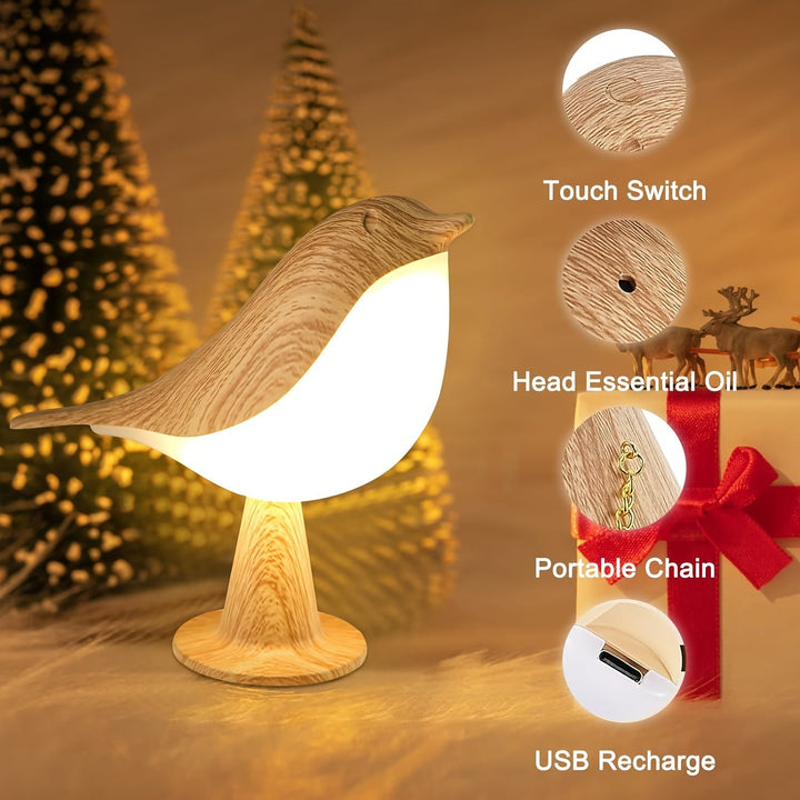 BrightNest - USB LED Fugl Bordlampe med Touch Luvikno