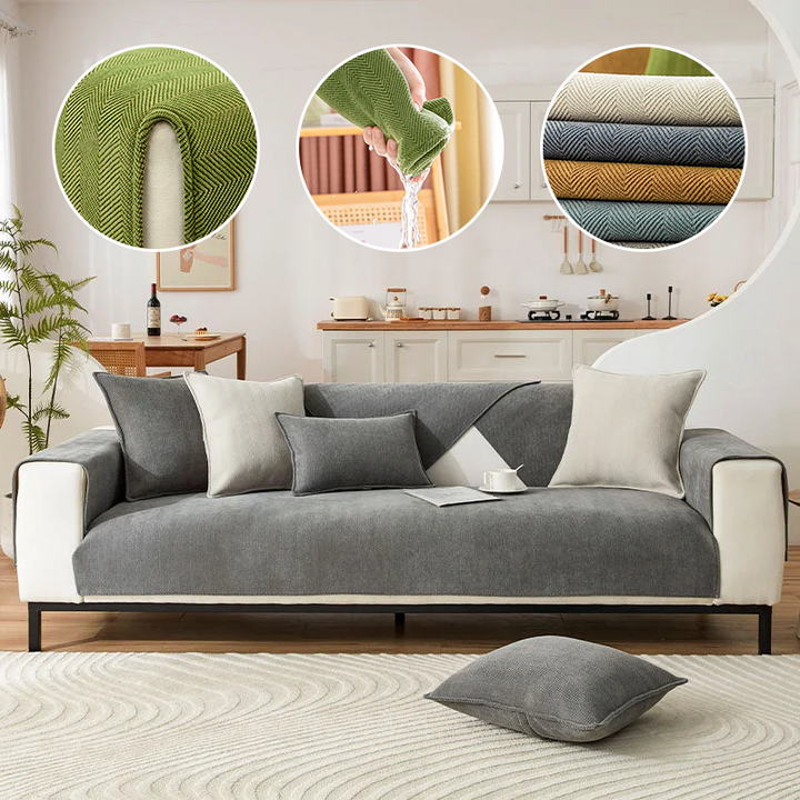 Herringbone Chenille Stoff Møbelbeskytter Sofatrekk | Luvikno