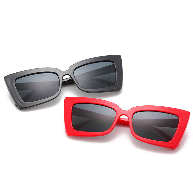 Dame Designer-solbrille med moderne geometrisk ramme Luvikno
