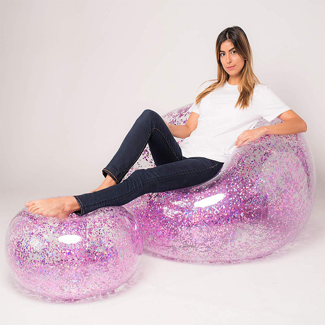 Unisex oppustbar lounge-badekar med glitrende design Luvikno