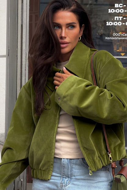 Luvik | Samettinen Baseball-tyylinen Takki