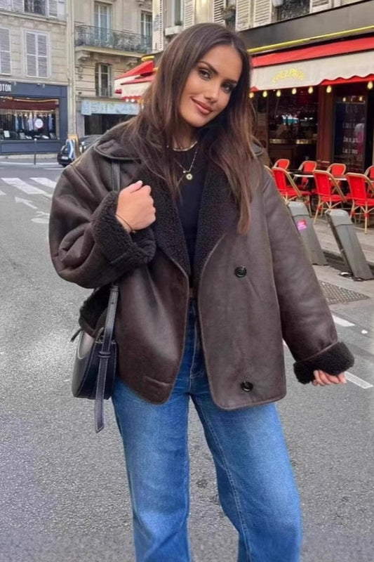 Luvik | Lampaannahkavuorattu löysä takki