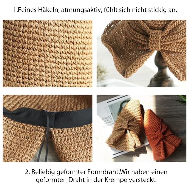 Luvikno | Retro Foldable Straw Hat with Bow