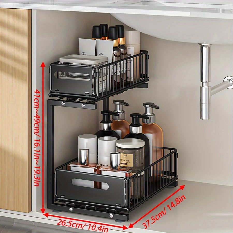 Pull-out Under-Cabinet Organizer 2 Levels | Luvikno