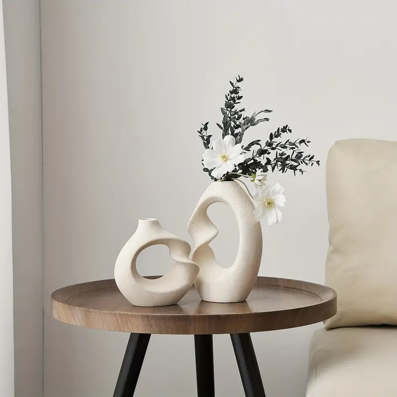 Moderne Asymmetrisk Skulptural Vase Sett Luvikno