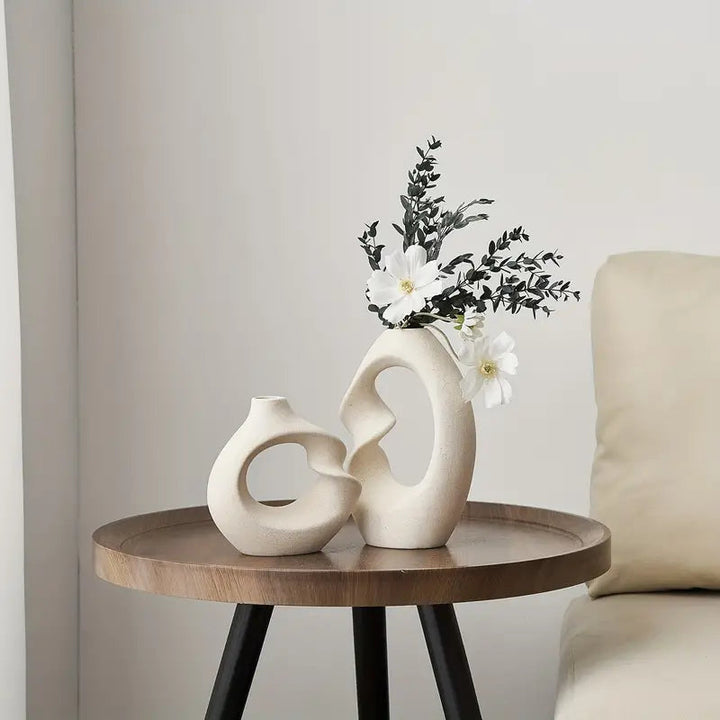 Moderne Asymmetrisk Skulptural Vase Sett Luvikno