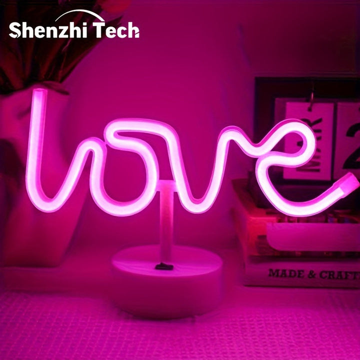 NeonLove Lampe – Belyst Neon Bordlampe for Fester Luvikno