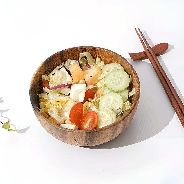 Sett med tre tre servingskåler (4-delt) – Gjenbrukbar og håndlaget | Perfekt for salat, suppe, ris og ramen | Luvikno