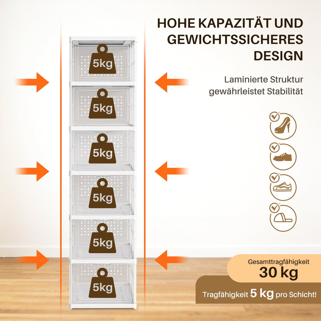 6-lags skoesker lagringsboks stablerbar | Luvikno