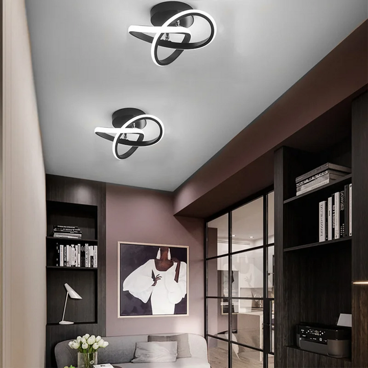 Taklampe med LED svart metallramme Luvikno