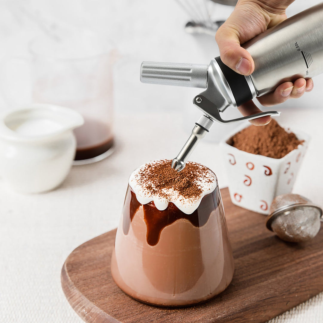Sahne dispenser rustfritt stål med 3 dyser 500ml | Luvikno