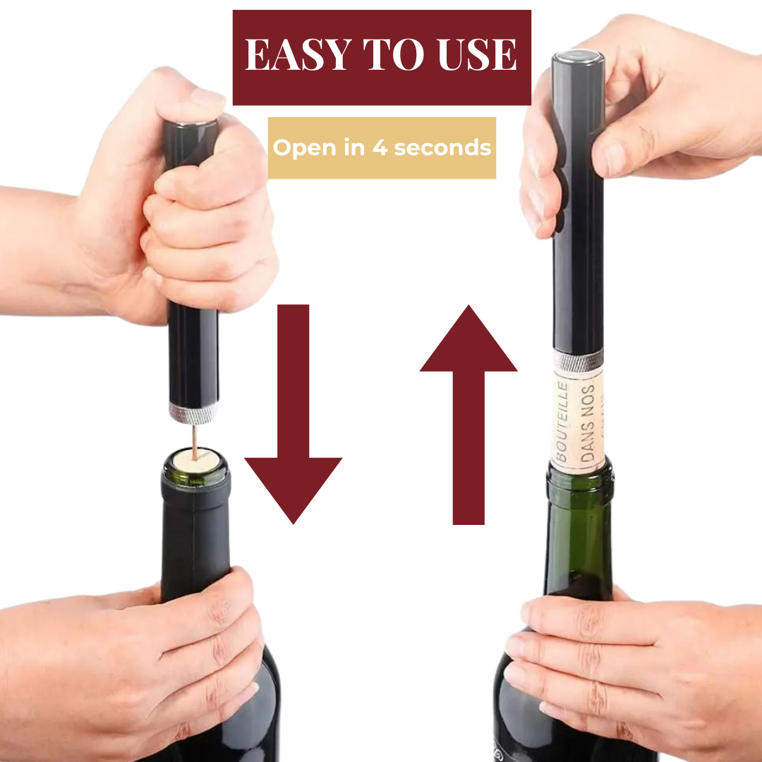 CorkMaster – Luxe Lufttrykk Vinåpner for Enkel Bruk Luvikno