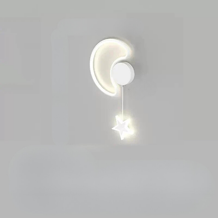 LumiDroom - Magisk Vegglampe med Stjerner og Måne Luvikno