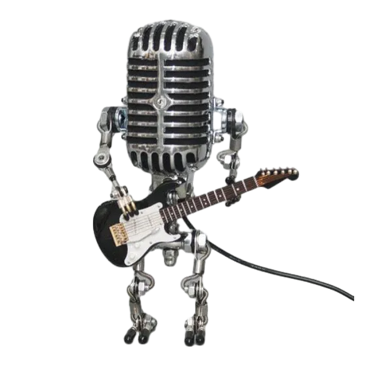 Retro Mikrofon Robot Metall Skrivebord Lampe | Luvikno