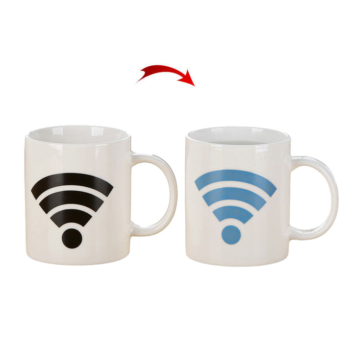 Wi-Fi Signal Magic Varmefølsom Fargeendring Keramikk Kaffe Krus | Luvikno