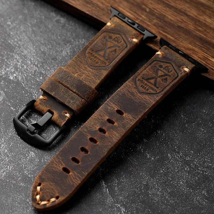 Luvikno | Håndlaget Vintage Skinn Apple Watch Band