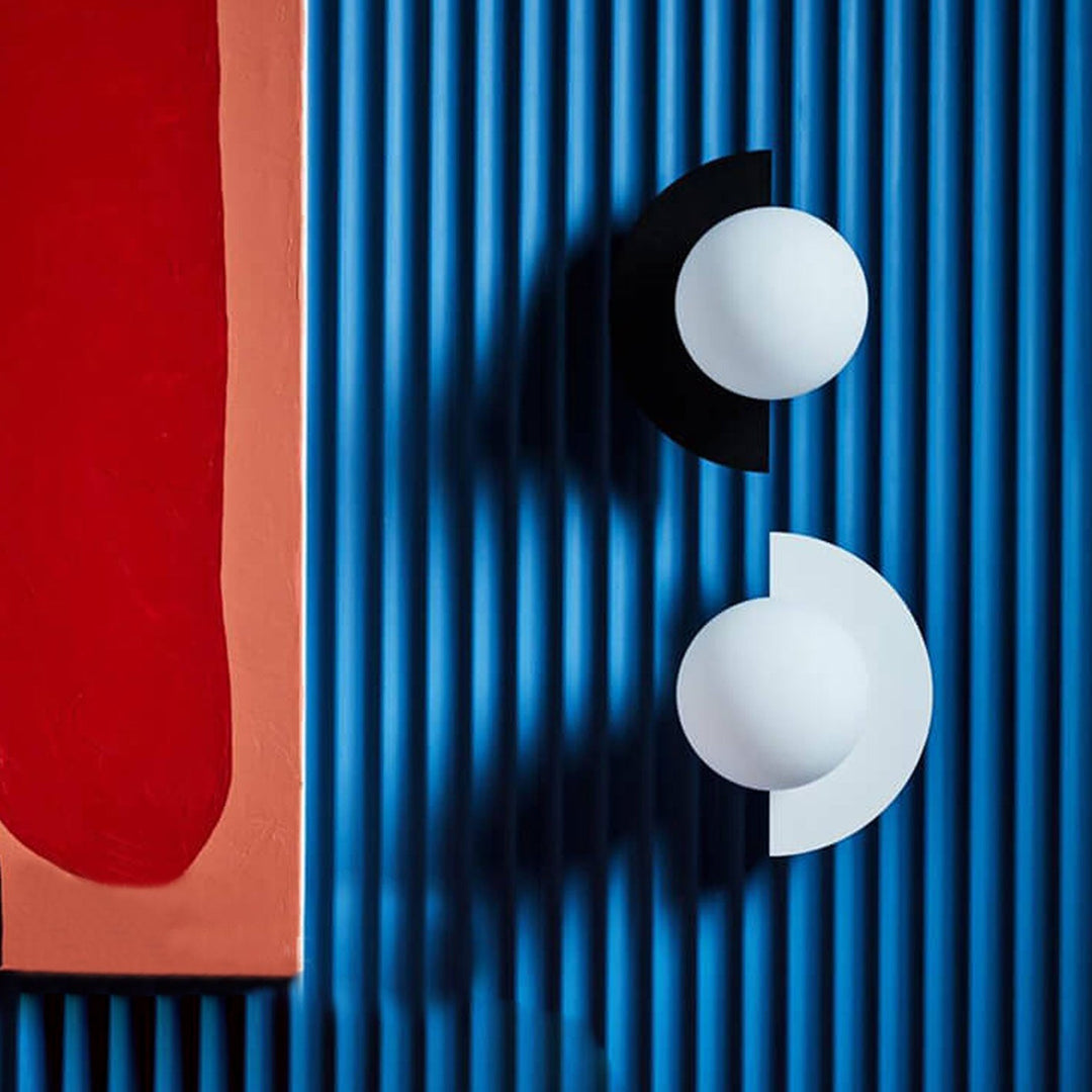 Glass Globe Wall Light with Colourful Base Luvikno