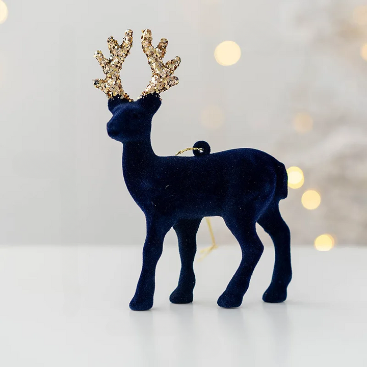 Luvikno | Sprudlende Hjort Ornament – Luksus Juledekorasjon for en Festlig Atmosfære