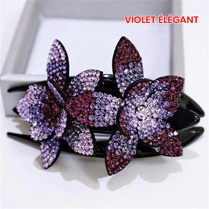 Double Flower Rhinestone Hair Pin | Luvikno