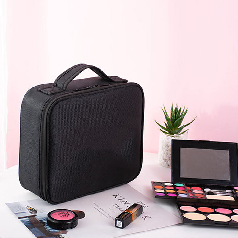 Makeup kosmetikk oppbevaringsboks med justerbar rom | Luvikno