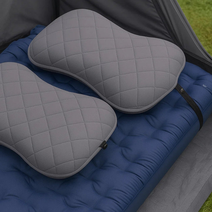 Ergonomisk nakke støtte – Oppblåsbar og lett – Lindrer nakkesmerter – Kompakt for fly og tog Luvikno