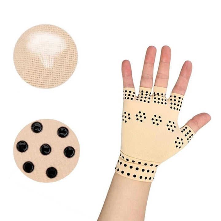 ThermaFlex Fingerless Artritts Hansker | Magnetiske Kompresjons Hansker for Artritts Smerter Lindring - Forbedret Sirkulasjon - Redusert Hevelse Luvikno