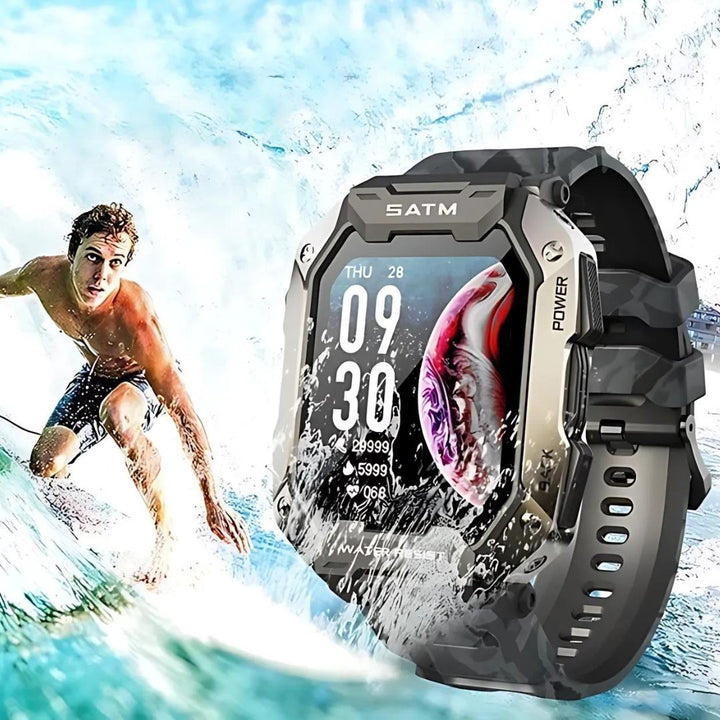 TactiX ARMY Series Smartwatch med militærdesign | Holdbar GPS - Fitness Tracker - for utendørs eventyr - militært personell og taktisk bruk Luvikno