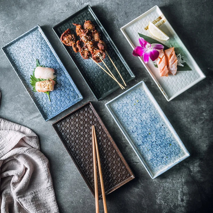 9.5" Keramisk Rektangulær Grillplate Restaurant Sushi Plate | Luvikno