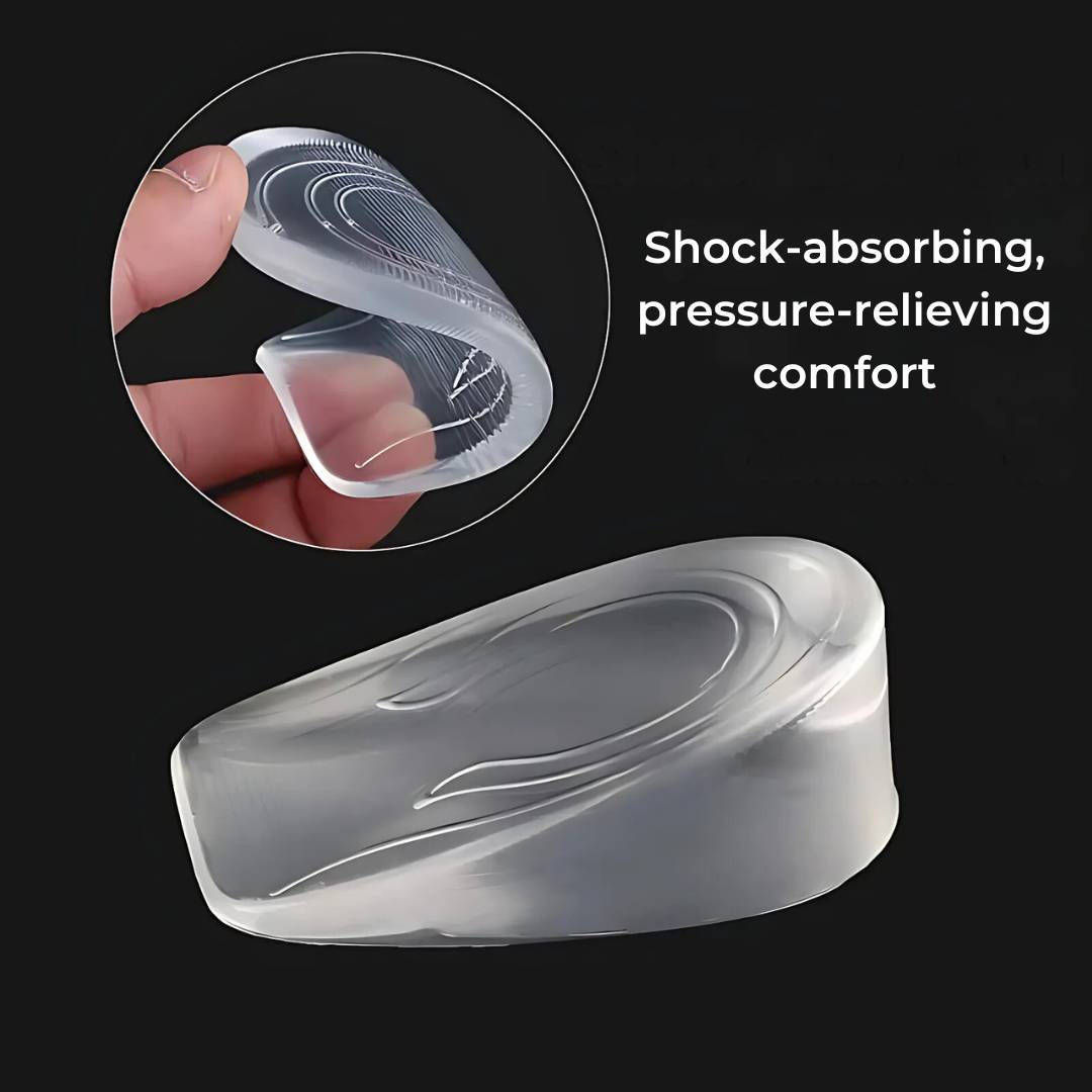 LiftComfort Silikon Gel Hæløkningsinnlegg | Høydeøkning - Smertelindring for Plantar Fasciitis - Støtdemping - Bedre Holdning Luvikno