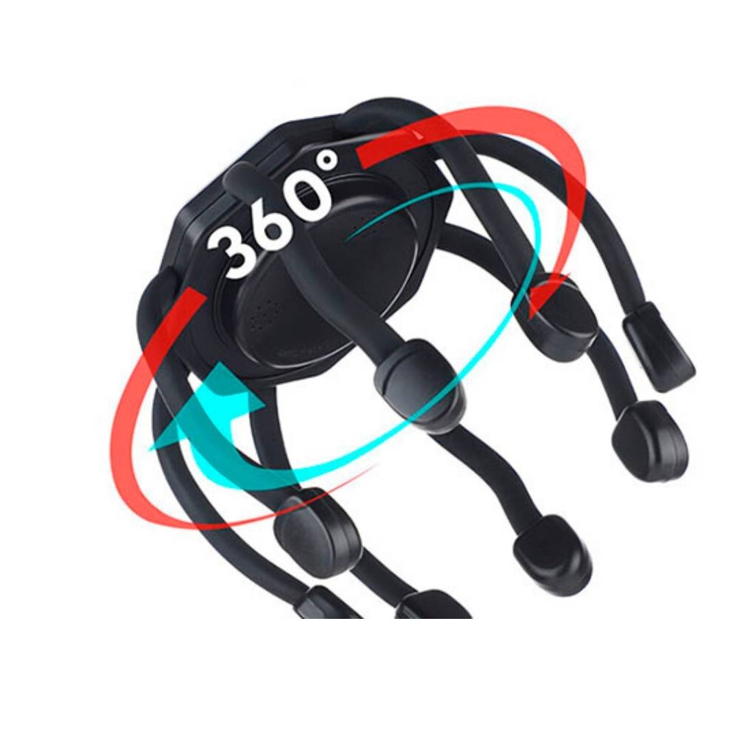 CalmFlow Smart Electric Octopus Hode Massager | Hodebunnsmassasje - Stresslettelse - Forbedret Søvn - Multi-retning Vibrasjons Hode Massager Luvikno
