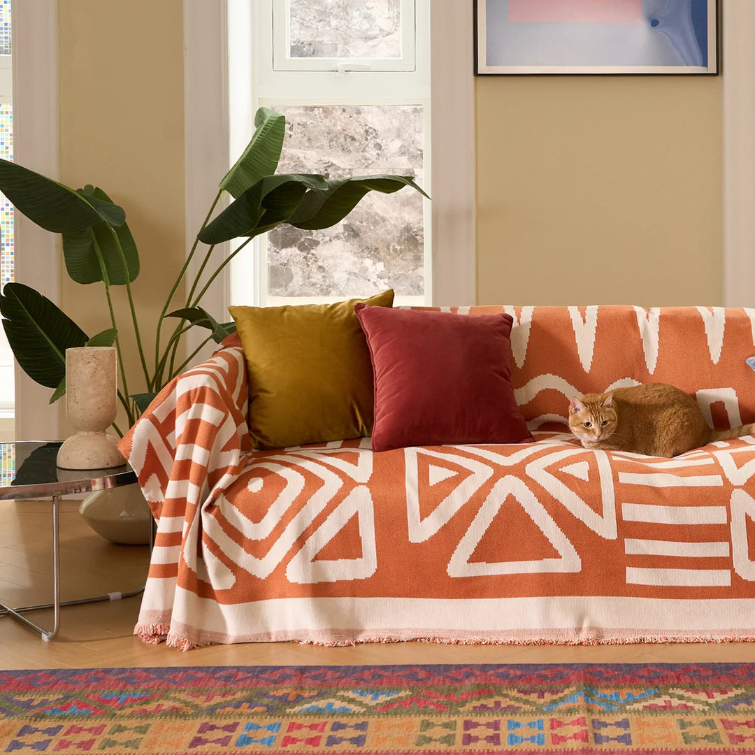 Geometrisk Boho Stil Sofa Trekk - Moderne, Stilig & Holdbar Sofa Beskyttelse | Luvikno