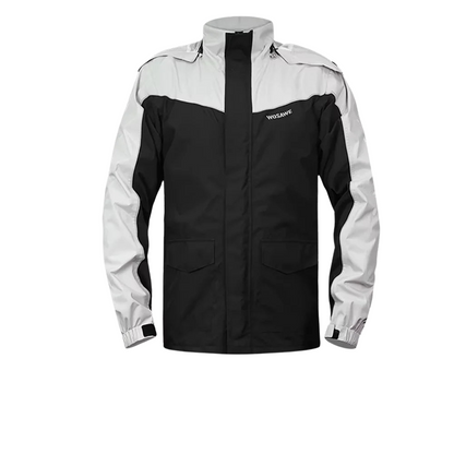 Luvik | Miesten moottoripyörä sadejakku vesitiivis - Heijastava musta/vihreä S-2XL