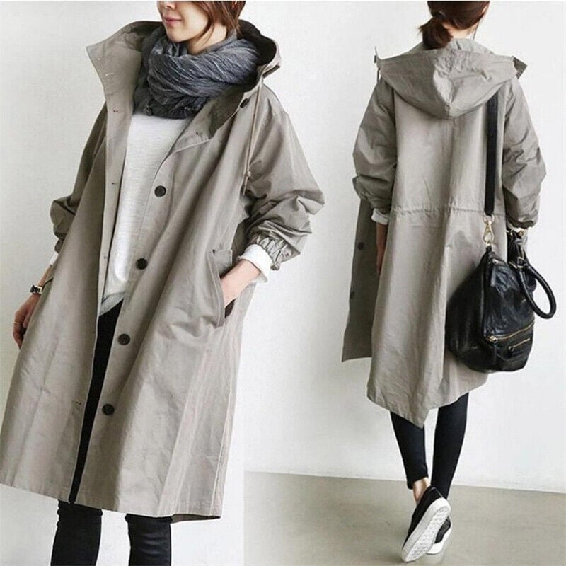 Luvik | Naisten hupullinen trench-coat